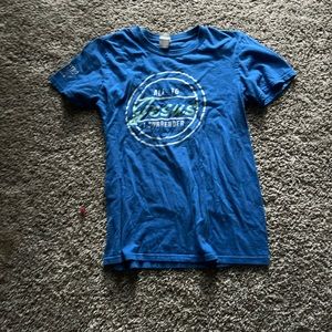 Blue church camp t shirt